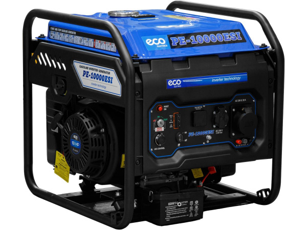 Электростанция (генератор инверторный бензиновый) ECO PE-10000ESI 7.5 кВт 230В ав.пуск бак 25л 72кг)