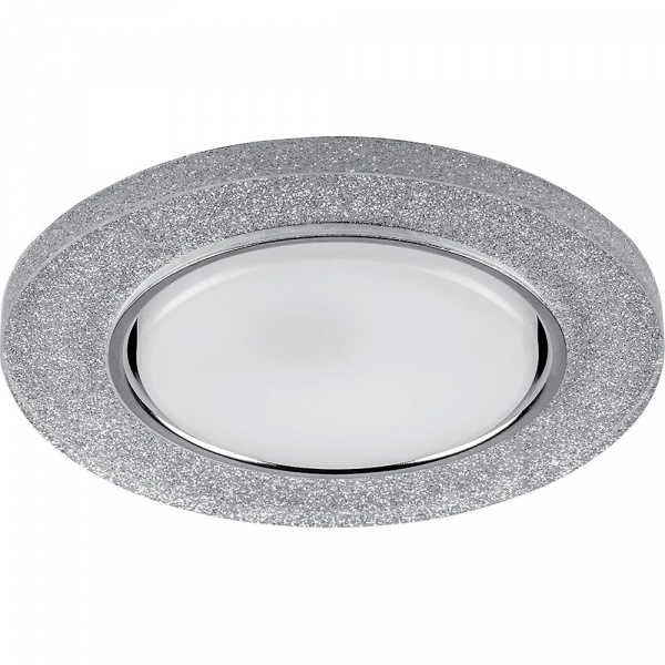Светильник встраиваемый Feron СD4041 GX53 4000k+20LED с подсветкой серебро