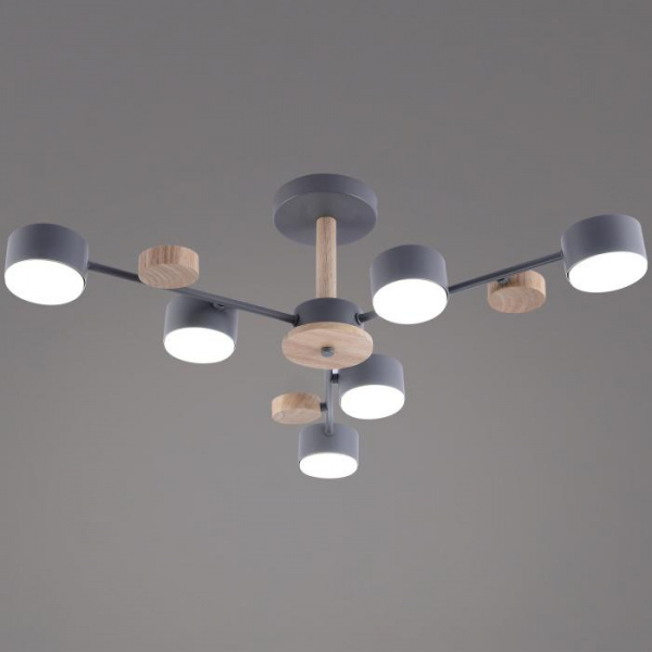 03758-0.3-06 GREY+WOOD GX53 светильник потолочный
