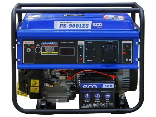 Электростанция (генератор бензиновый) ECO PE-9001ES эл.старт 6,5 кВт 220В авт.запуск бак 25л 81,9кг