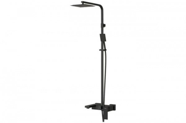 Душевая система MIXLENE ML2417 (смеситель 35К с изл+лейка 3поз.+душ.шланг+тропич.душ.) ЧЕРНЫЙ