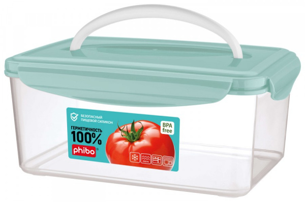 Контейнер герметичн. д/хран.продукт/СВЧ SMART LOC 1,5л прямоуг с РУЧК, св-гол 