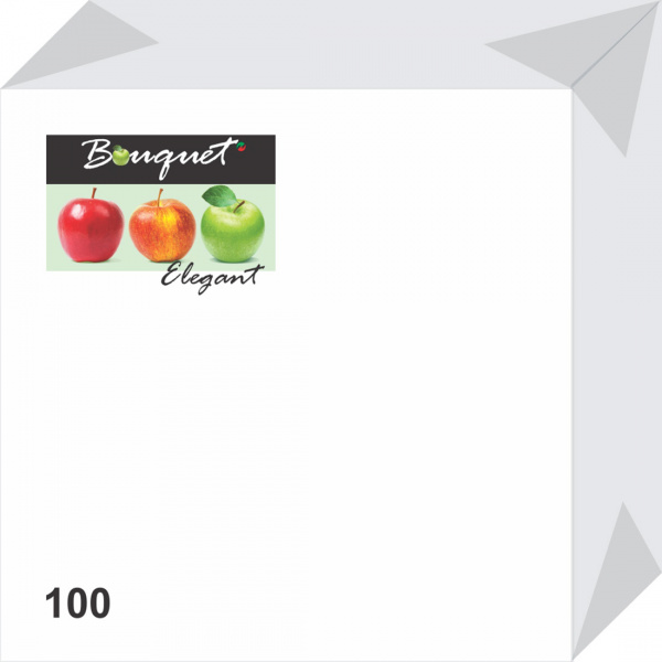 Салфетки бумажные 100л"Bouquet Elegant" белые