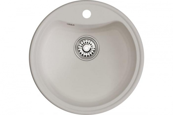 Мойкa MIXLINE ML-GM09 круглая, ультра-белая (341), 510 мм (глуб. чаши 190) NEW
