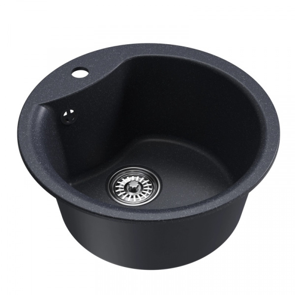 Мойкa MIXLINE ML-GM12 круглая, антрацит (343), 480мм (глуб. чаши 210) NEW