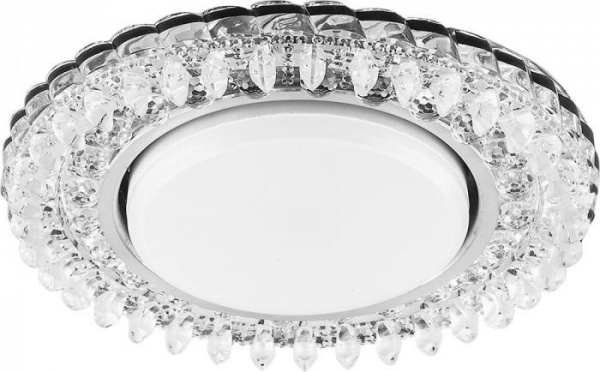 Светильник встраиваемый Feron CD4027 GX53+LED прозрачный с подсветкой
