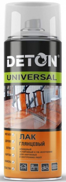 Аэрозоль Deton Universal ЛАК 520мл алкид атмосферост ГЛЯНЦЕВЫЙ DTN-A46790