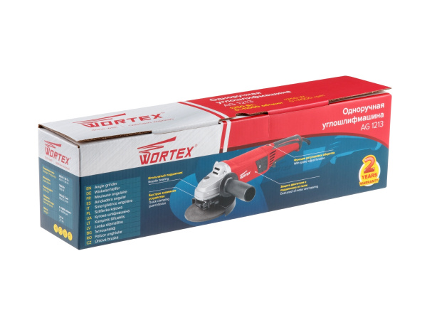 УШМ WORTEX AG 1213 в кор. (1250 Вт, диск 125х22 мм, регул. об., пылезащита)