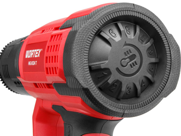 Термовоздуходувка WORTEX HG 6124 T в кор. + набор сопл 2000 Вт, 2 режима., 60-600 °С