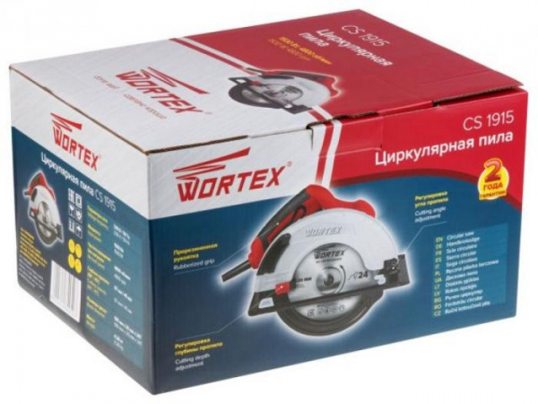 Циркулярная пила WORTEX CS 1915 в кор. 1500 Вт, 190 мм, до 67 мм