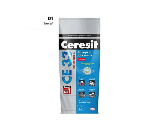 Затирка №01 СЕ33 БЕЛАЯ 2 КГ "CERESIT"