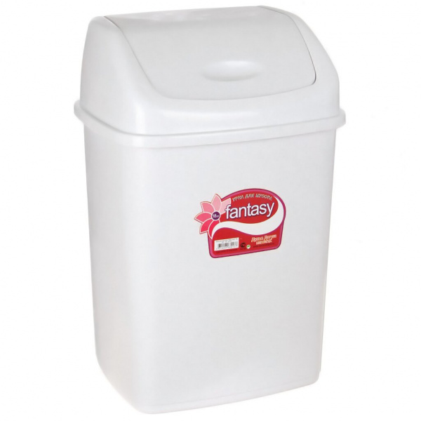 Контейнер для мусора пластик, 5 л,плавающая крышка, белый, Dunya Plastik, Sympaty, 0