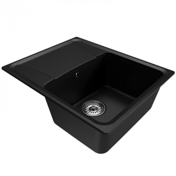 Мойка MIXLINE ML-GM26 с крылом, ультра-черная (344), 580*470*190мм