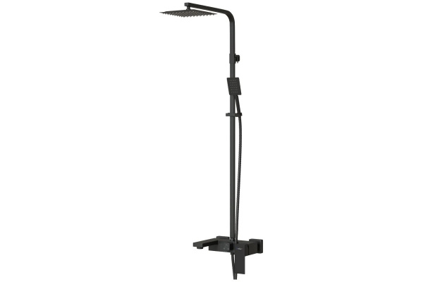 Душевая система MIXLENE ML2417 (смеситель 35К с изл+лейка 3поз.+душ.шланг+тропич.душ.) ЧЕРНЫЙ