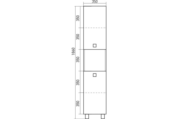 MIXLINE Пенал "БОСКО-35" белый/венге правый (350*1860*320) ПВХ