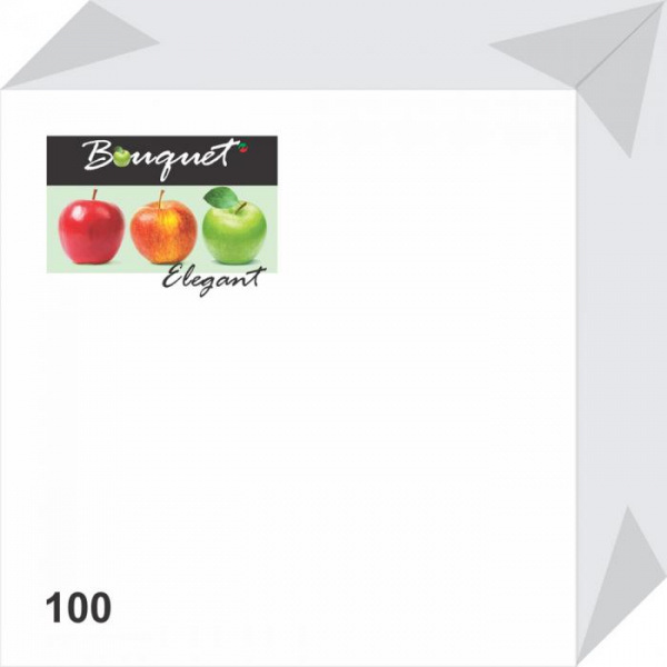 Салфетки бумажные 100л"Bouquet Elegant" белые