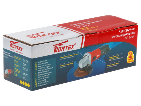 Одноручная углошлифовальная WORTEX AG1210-1