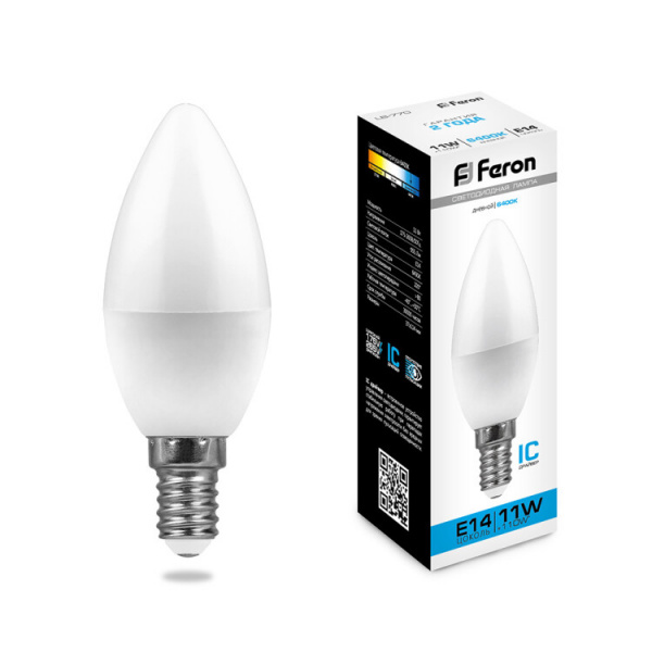 Лампа LED Feron 11Вт Е14 6400К LB-770