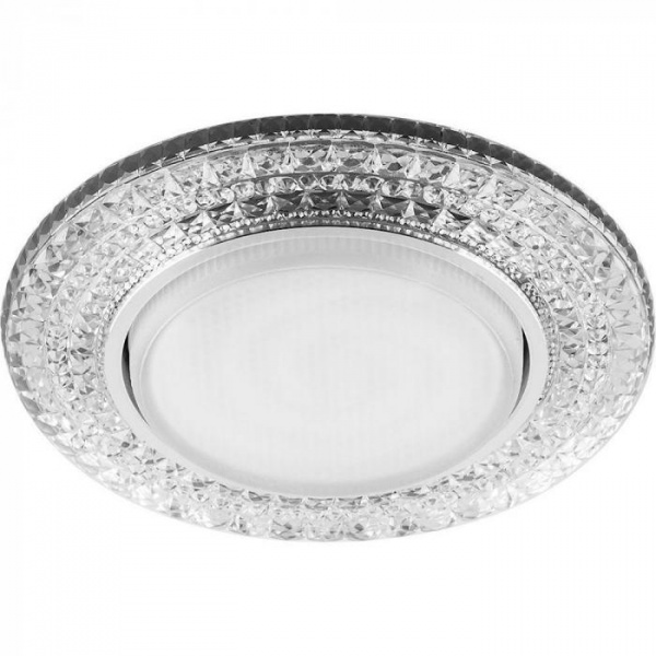 Светильник встраиваемый Feron 4020 GX53+LED подсветка 4000K прозрачный 