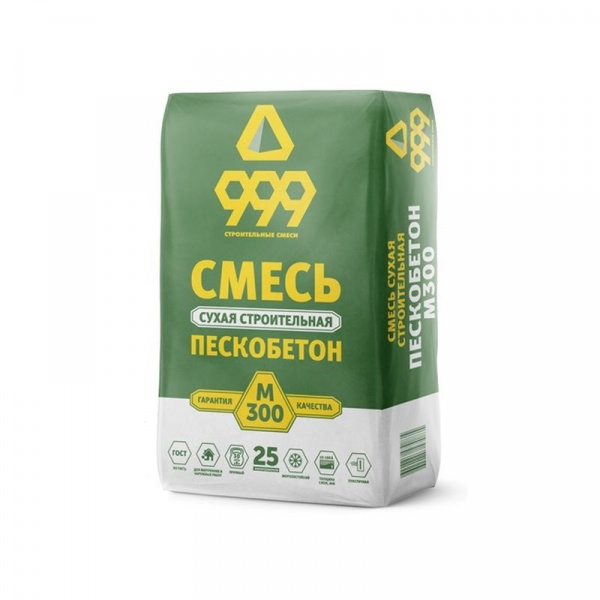 Сухая смесь кладочная (пескобетон) М-300 (25кг) "СМ 999"