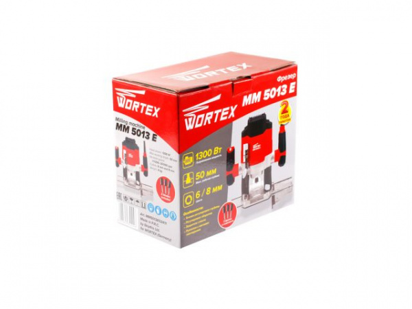 Фрезер вертикальный WORTEX MM 5013 E в кор. + аксессуары (1300 Вт, цанга 8 мм, 11000-30000 об/мин,)