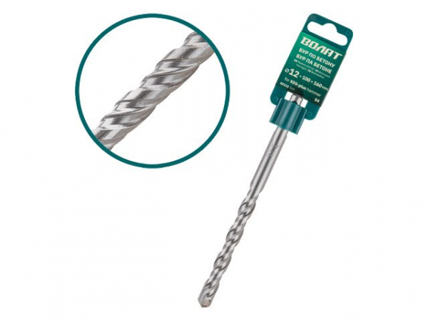 Бур (сверло) 12х100х160 мм SDS-plus S4 ВОЛАТ