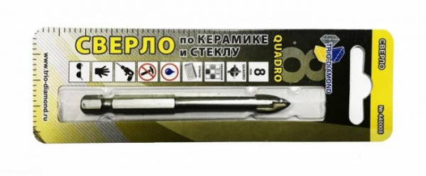 Сверло по керамике/стеклу 8мм TRIO-DIAMOND quadro