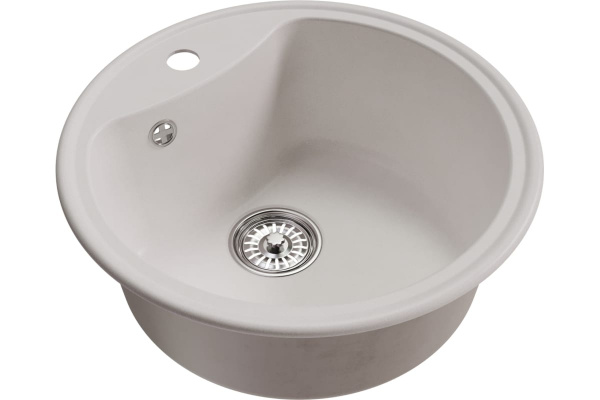 Мойкa MIXLINE ML-GM09 круглая, ультра-белая (341), 510 мм (глуб. чаши 190) NEW
