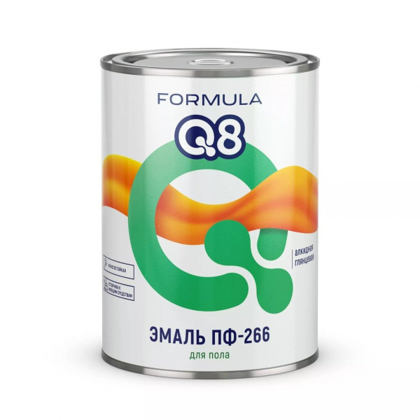Эмаль Formula Q8, ПФ-266, алкидная, глянцевая, красно-коричневая, 0.8 кг